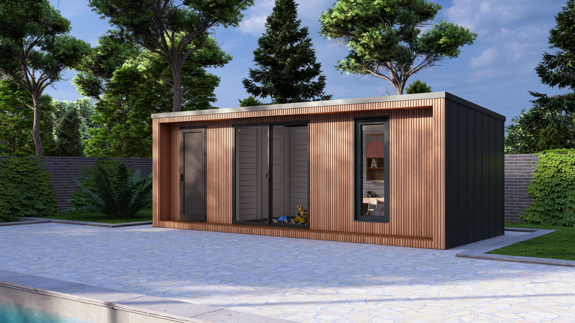 Minimalist log cabin bedroom