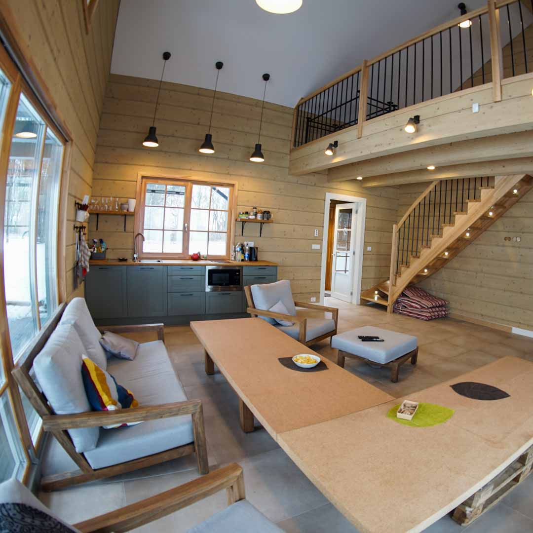 Glulam Log Cabin House Interior